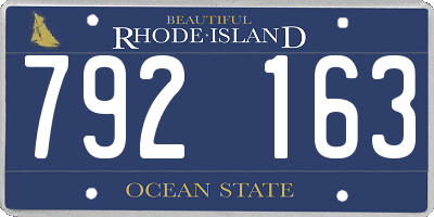 RI license plate 792163