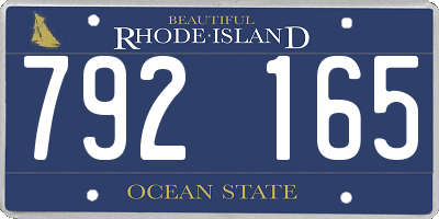 RI license plate 792165
