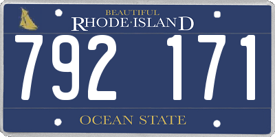 RI license plate 792171