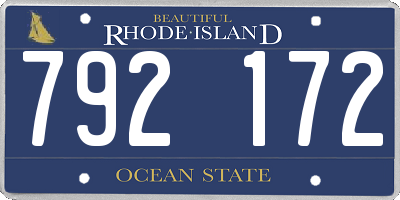 RI license plate 792172