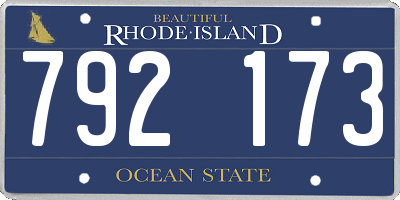RI license plate 792173