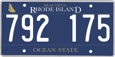 RI license plate 792175