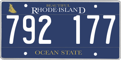 RI license plate 792177