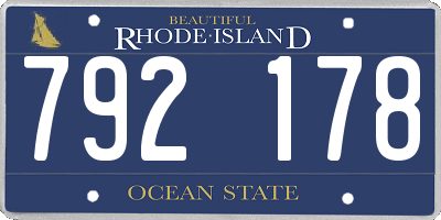 RI license plate 792178