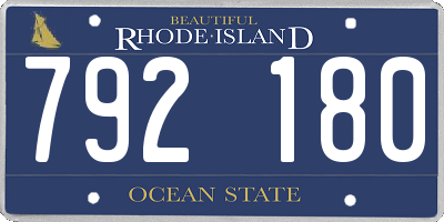 RI license plate 792180