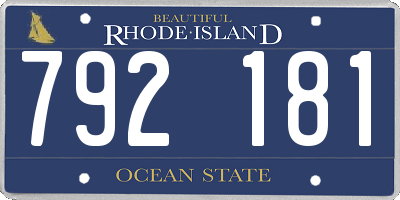 RI license plate 792181