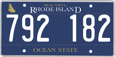 RI license plate 792182
