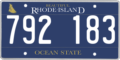 RI license plate 792183