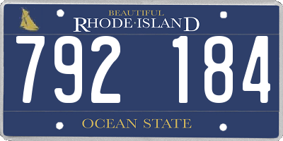RI license plate 792184