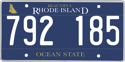 RI license plate 792185
