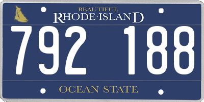 RI license plate 792188
