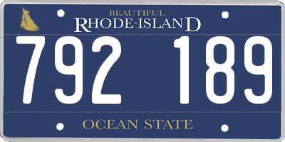 RI license plate 792189