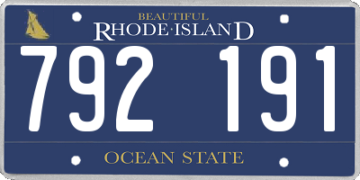 RI license plate 792191