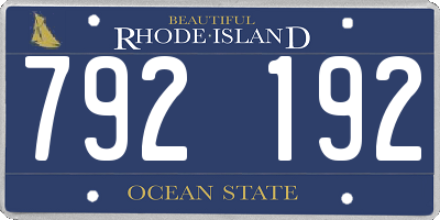 RI license plate 792192