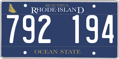 RI license plate 792194