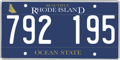 RI license plate 792195
