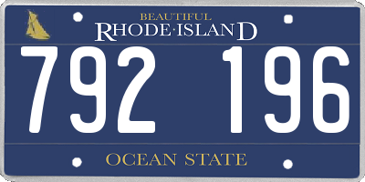 RI license plate 792196