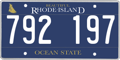 RI license plate 792197