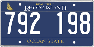 RI license plate 792198