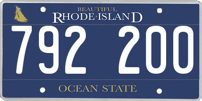 RI license plate 792200