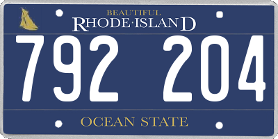 RI license plate 792204