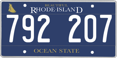 RI license plate 792207