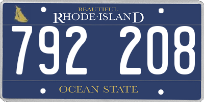 RI license plate 792208