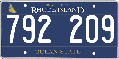 RI license plate 792209
