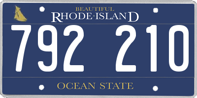 RI license plate 792210