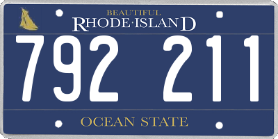 RI license plate 792211