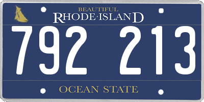 RI license plate 792213