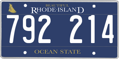 RI license plate 792214