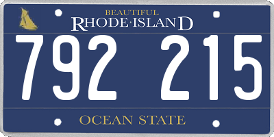 RI license plate 792215