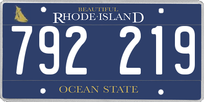 RI license plate 792219