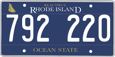 RI license plate 792220