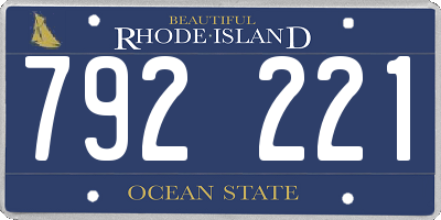 RI license plate 792221