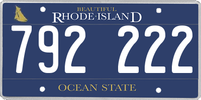 RI license plate 792222