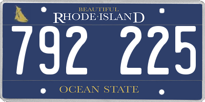 RI license plate 792225