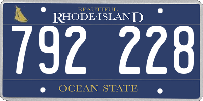 RI license plate 792228
