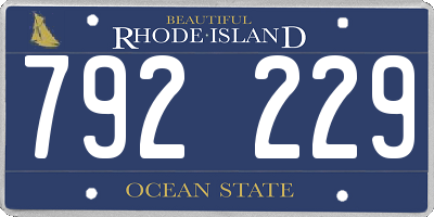 RI license plate 792229