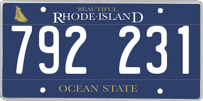 RI license plate 792231