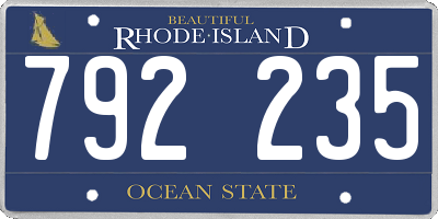 RI license plate 792235