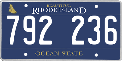 RI license plate 792236