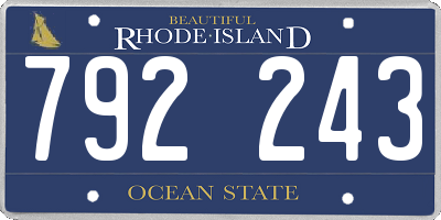 RI license plate 792243