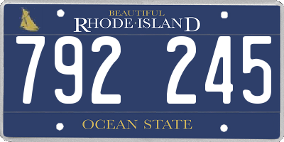 RI license plate 792245