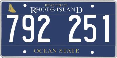 RI license plate 792251