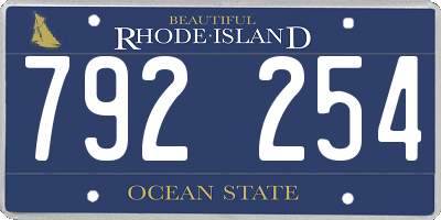 RI license plate 792254