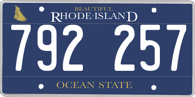 RI license plate 792257