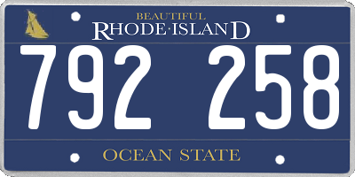 RI license plate 792258