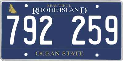 RI license plate 792259